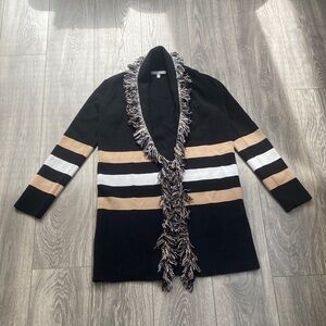 Neiman Marcus - 100% Cashmere Cardigan with Fringe Detail - Size XS